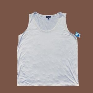 NEW EILEEN FISHER  Tank Top L White Sleeveless Minimalist Capsule Wardrobe